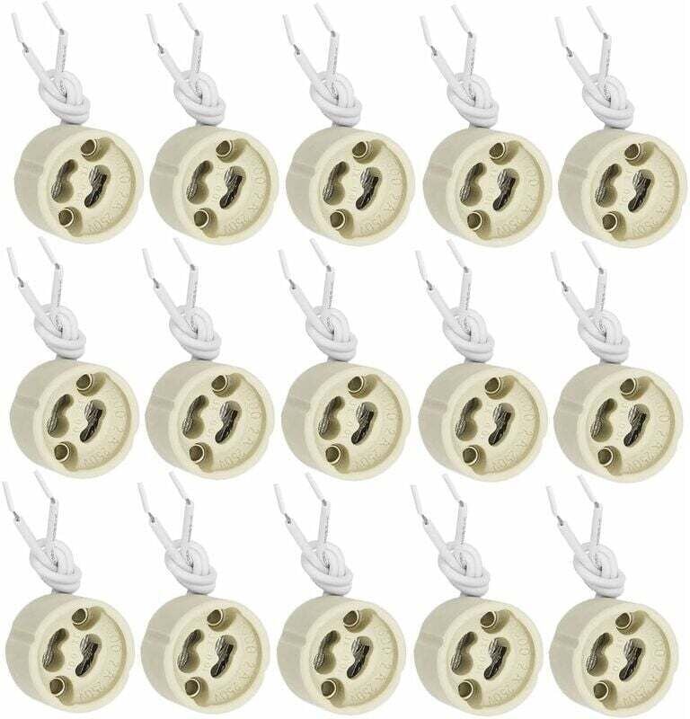 20 Stück GU10 Lampenfassung, GU10 Keramiksockel, 2 A, 250 V, mit 9 cm Silikonkabel, Lampenfassung, Anschlussadapter für ...