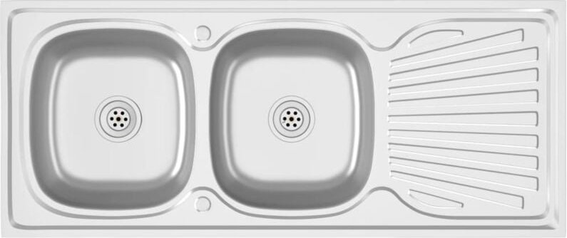 Thumbnail - Doppelspüle Silbern 1200x500x155 mm Edelstahl - Vidaxl
