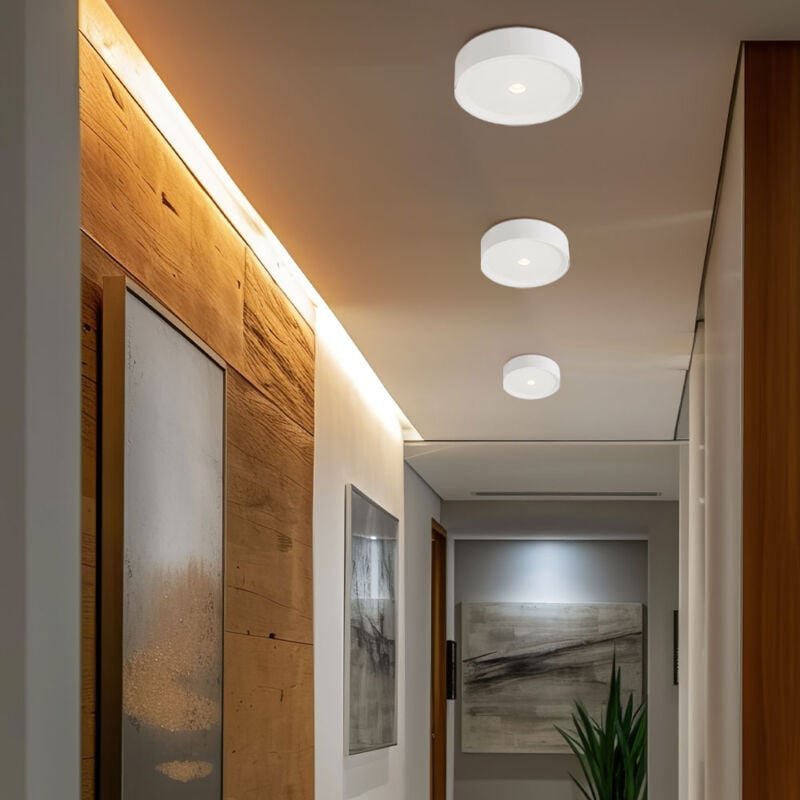 Globo Lighting - Deckenleuchte led Deckenlampe weiß Küchenleuchte Flurlampe, Aluminium, 10W 470lm warmweiß, DxH 15 x 4 c...