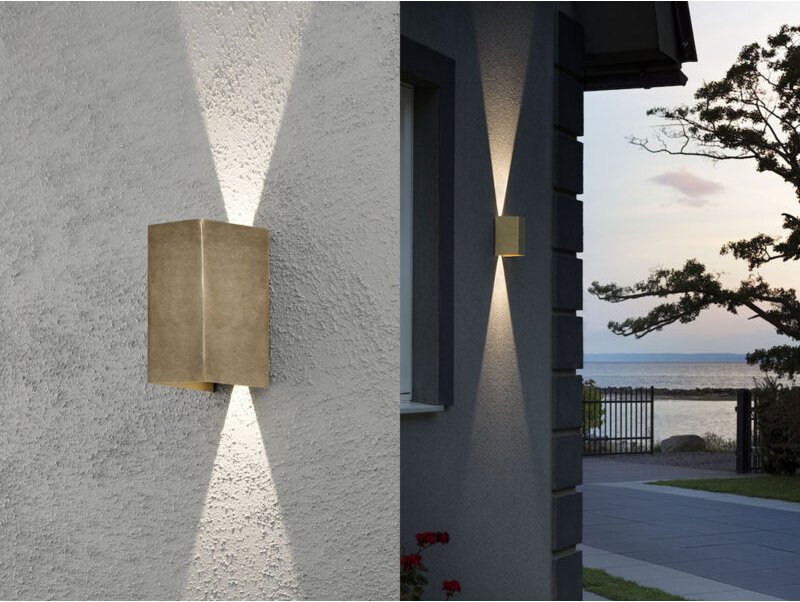 Konstsmide Lighting - led Außenwandleuchte cremona Up and Down Höhe 17cm, Messing