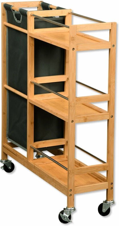 Kesper - Küchenregal auf Rollen, 3 Ebenen, herausnehmbare Tasche