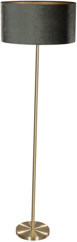 Stehleuchte Messing mit ovalem Samt-Schirm Grün 50cm - Simplo