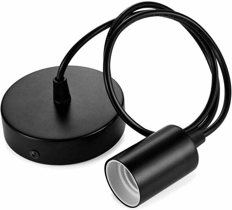 Jalleria - Pendelleuchte aus Metall, E27-Lampenfassung mit Kabel, 100 cm Pendelkabel, Hängekabel, ideal für Deckenbeleuc...