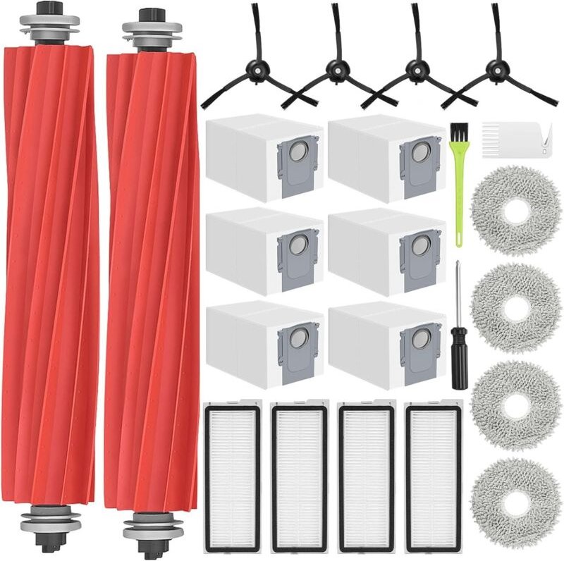 Thumbnail - Ersatzteile für Roborock Qrevo S/Qrevo Pro/Qrevo MaxV/Qrevo Plus Staubsauger, 2 Hauptbürsten, 4 HEPA-Filter, 6 Staubbeut...