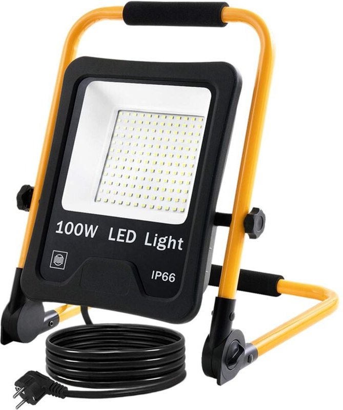 Led Baustrahler Arbeitsleuchte 100W 8500LM led Fluter Floodlight mit 3M Kabel und Wasserdicht IP66 für Innen-und Außenbe...