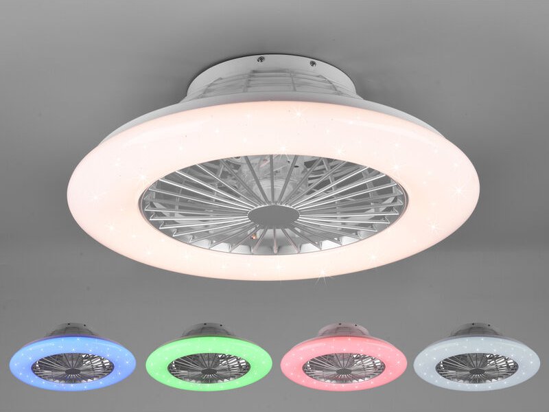 Trio lighting stralsund led ventilator und deckenleuchte mit sternenhimmel-effekt mit multifunktionaler fernbedienung, i...