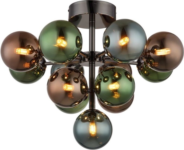 Globo - Deckenlampe Deckenleuchte Wohnzimmerlampe 13 flammig Glaskugel mehrfarbig d 56cm