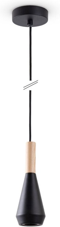 Pendelleuchte Esstisch Lampe Küche Wohnzimmer Lampenschirm Stahl Holz GU10 Schwarz, Ø9cm - Paco Home
