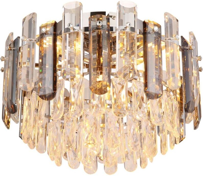 Globo - Deckenlampe Deckenleuchte Wohnzimmerlampe Glasstäbe Kristalle 5 flammig d 39 cm