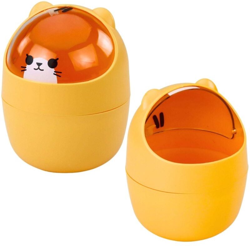 Orange mini desk bin 1l 16cm