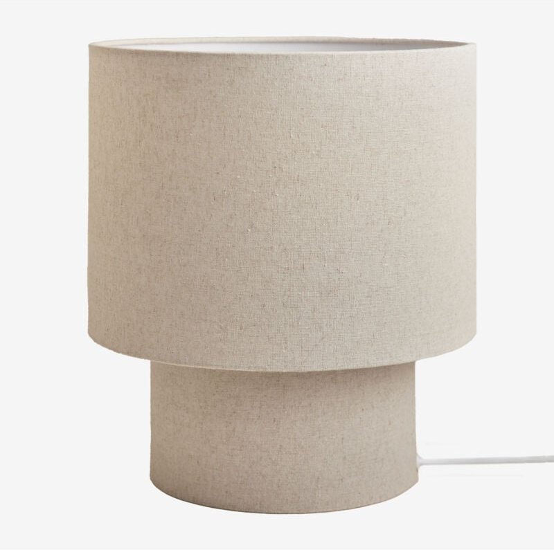 Sklum - Tischlampe Gioura aus Leinen und Eisen Beige Leinen ↑35 cm
