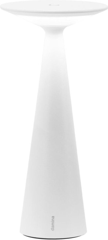 Damina – Wiederaufladbare LED-Tischlampe, Touch-Dimmer, 8 Stunden Akkulaufzeit, IP65 – Kabellos, Weißes Aluminium-Finish...