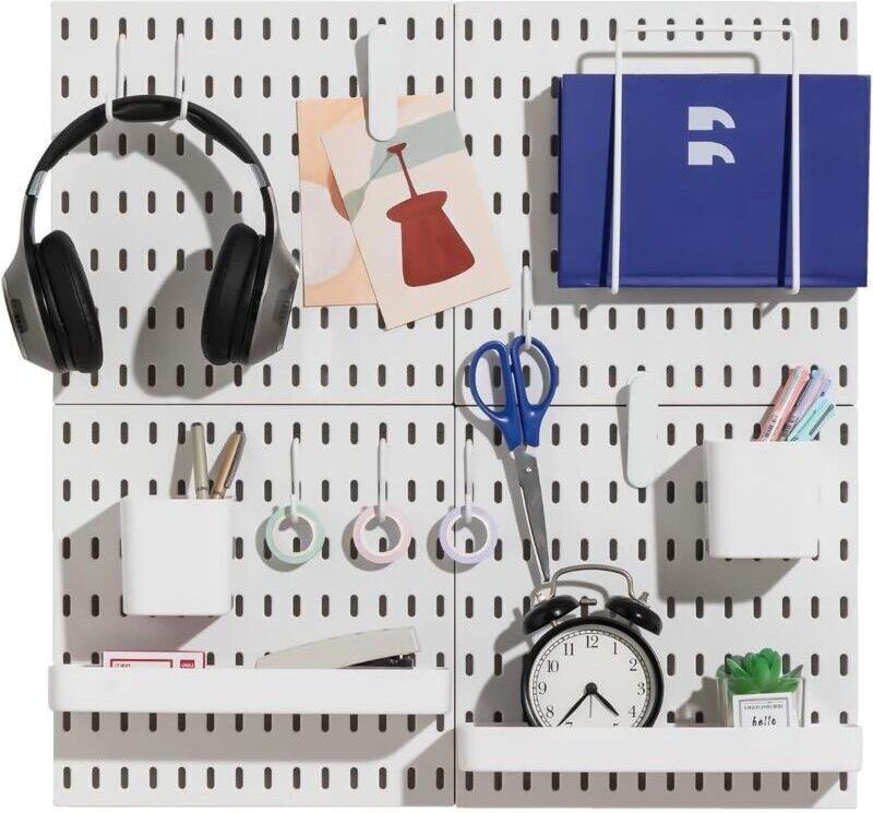 Kombinationsset aus Lochplatten und modularem Aufhängezubehör für Wandorganisation, Bastelorganisation, Dekorationspräse...
