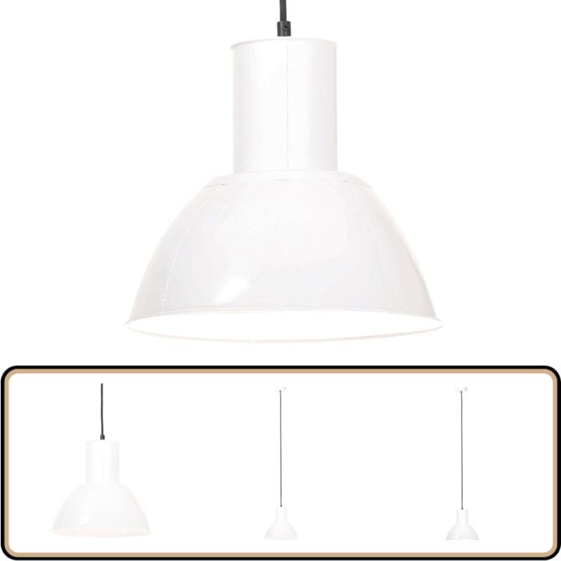 Hängelampe 25 w Weiß Rund 28,5 cm E27 - Hängelampe - Industrielampen - Wohnraumbeleuchtung - Küchenlampe - Esstischlampe