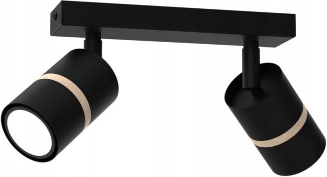 Deckenlampe Deckenlampe, verstellbarer Streifen, 2x GU10, schwarzes Holz