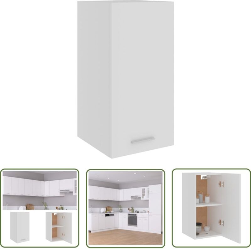 The Living Store Hängeschrank Weiß 29,5x31x60 cm Holzwerkstoff - Küchenregal - Hängeschrank - Weißer Schrank - Holzschra...