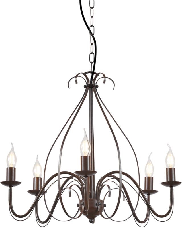 Klassischer Kronleuchter Rostbraun 5-flammig - Giuseppe