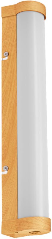 Orbis Tube Spiegel-/Wandleuchte mit led, gefrostetes Glas/Holzdekor, 9W, 900lm, dimmbar, 3000/4000K über Wandschalter ei...