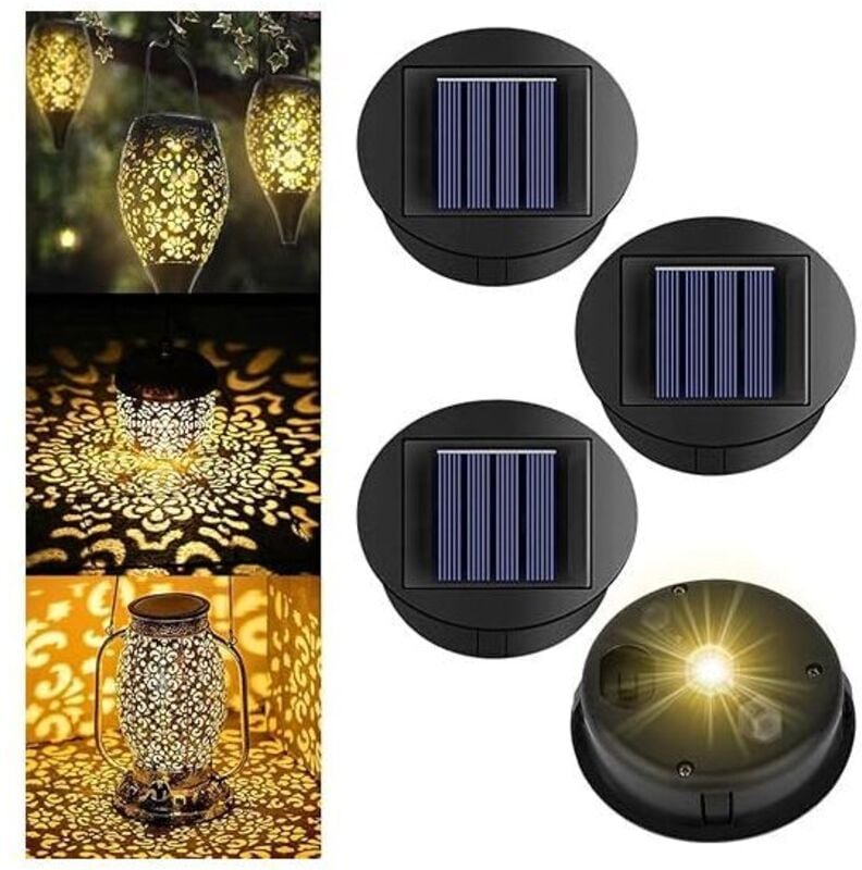 4er-Pack Solarleuchten für den Außenbereich, Ersatz für Solarlaternen, 8 cm Ersatz-Solarabdeckung, Solarleuchten für Auß...