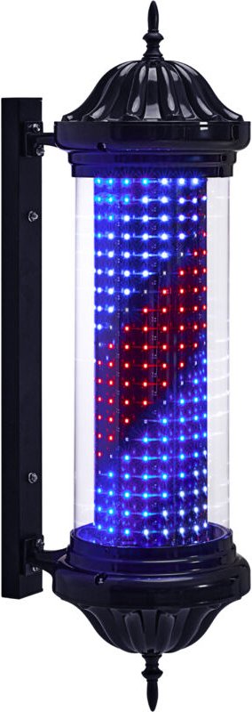 Barberpub - Barber Pole Barbierstab, Barbershop Friseurstange mit led Leucht Salon Einrichtung, Außenwandlampe für Frise...