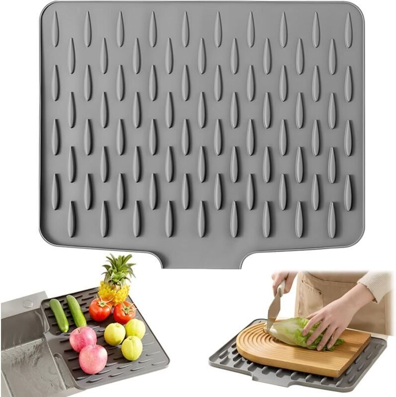 Abtropfmatte, Trockenmatte, faltbare Geschirrmatte, hitzebeständig, rutschfest, für Küchenspüle und Badezimmerablage, 40...