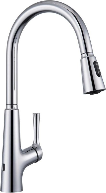 Automatische Küchenarmatur mit berührungsloser Sensorfunktion, ausziehbarer Brause, 360° schwenkbarem Einhebelmischer mi...