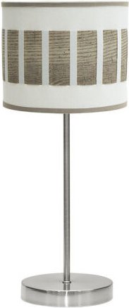 Ivanna tischleuchte 1xe14 nickel/weiß-holz grau 43x17x17 cm