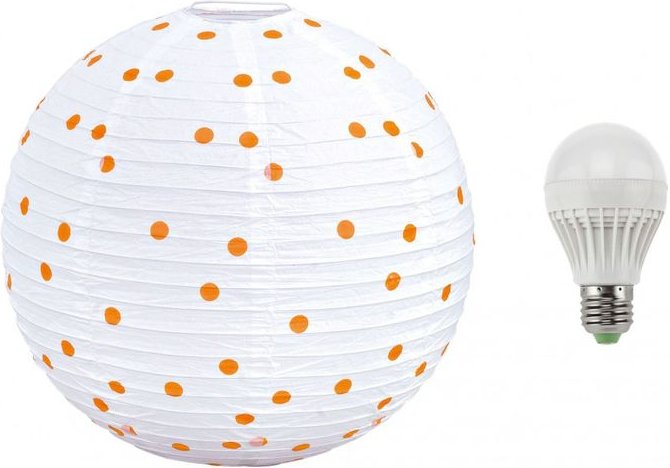 Etc-shop - led 5 Watt Pendel Leuchte Kugel gepunktet weiß orange Hänge Lampe Beleuchtung