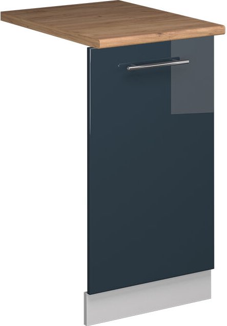 Geschirrspülblende Fame-Line, Dunkelblau Hochglanz, 45 cm , AP Eiche, Vicco