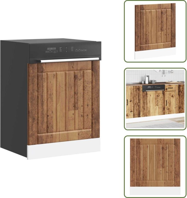 The Living Store Geschirrspülerblende Lucca Altholz-Optik Holzwerkstoff - Holzwerkstoff