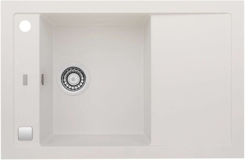 Alveus Formic - Granit-Spüle 76x50 cm, mit Ablaufsystembedienung, arctic 1128396