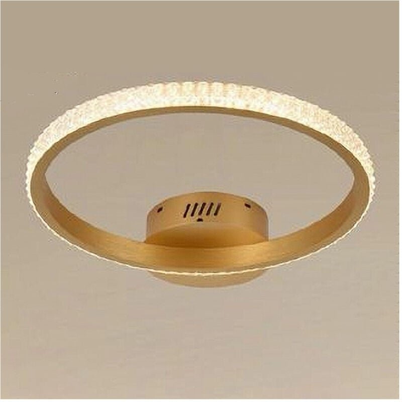 Trade Shop - led-deckenleuchte 24W kristall-effekt kreis gold kalt warm natürliches licht 31739 -
