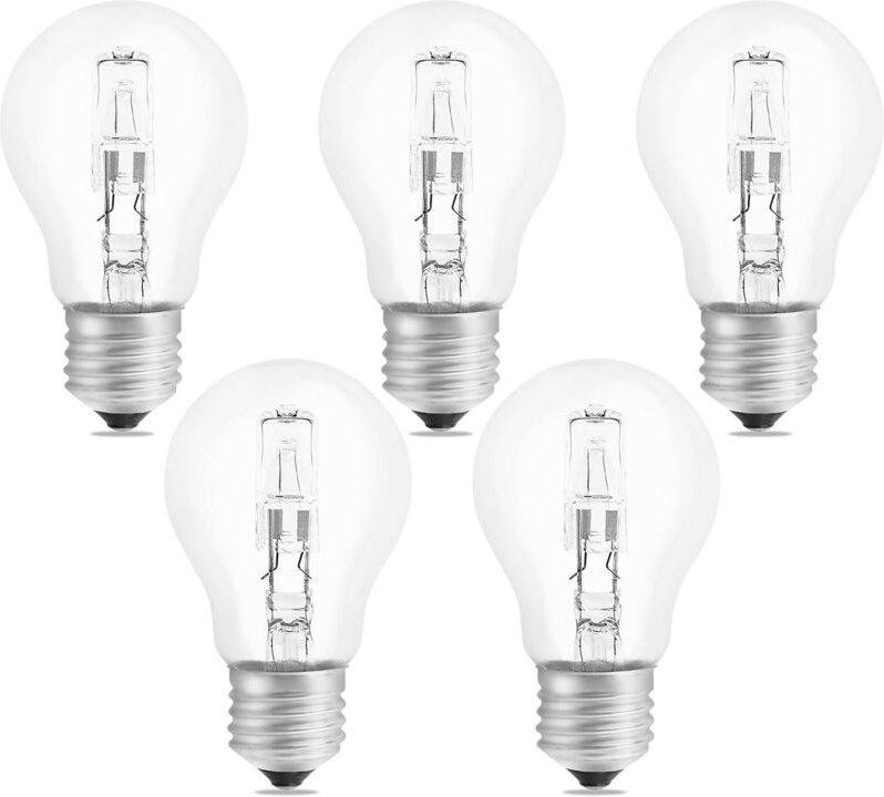 Aougo - Halogenlampe E27, A55, 42 w, dimmbar, ac 220–240 v, 650 lm, Warmweiß 2700 k, transparente E27-Halogen-Kugellampe...