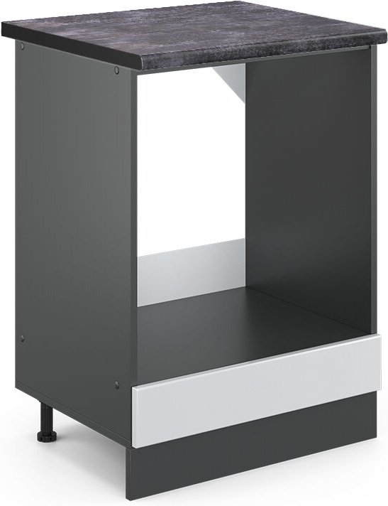 Vicco - Herdumbauschrank R-Line, Weiß Landhaus, 60 cm , ap Anthrazit