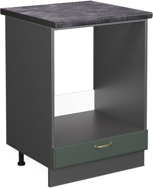 Herdumbauschrank Fame-Line, Grün-Gold Landhaus, 60 cm , AP Anthrazit, Vicco