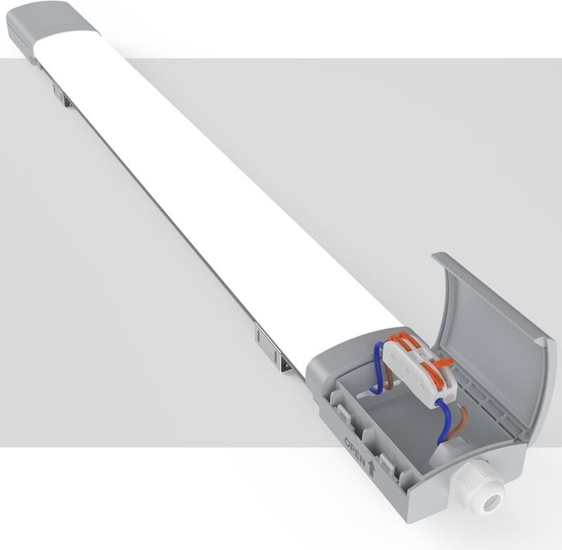 Antenlicht LED-Röhren 60cm Feuchtraumleuchte 18W Kaltweiß 1980LM Wasserdichte IP65 Wandleuchte Deckenleuchte für Büro Ga...