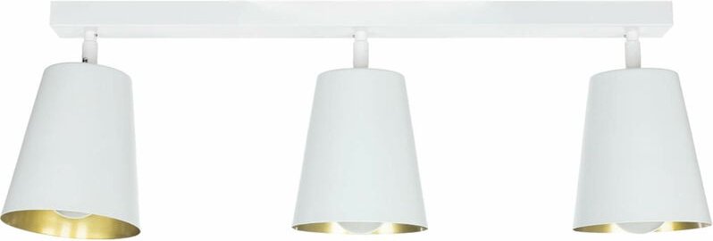 Licht-erlebnisse - Deckenstrahler Weiß Gold Metall 3-flammig Retro Design