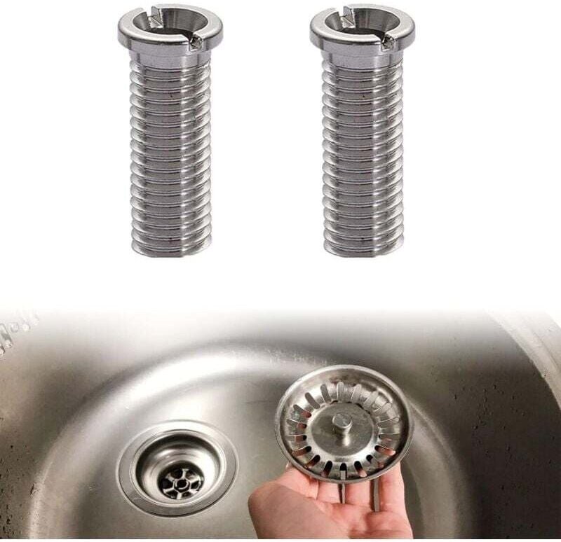 Viti per cestello del lavello, viti per cestello del lavello in acciaio inossidabile da 35 mm, 2 pezzi, argento