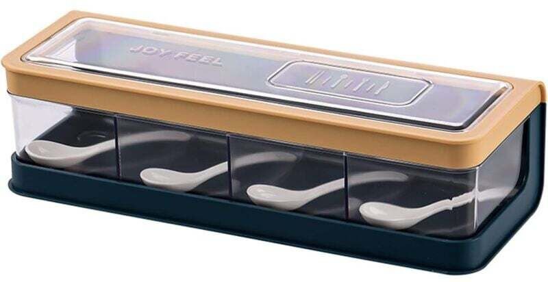 Ulisem 4er-Set Gewürzregale in Gitterform, Gewürzbehälter, Küchenutensilien, Gewürzbox, Gewürzregal und Gewürzregal