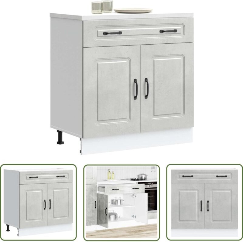 The Living Store - vidaXL Küchenunterschrank Kalmar Betongrau Holzwerkstoff