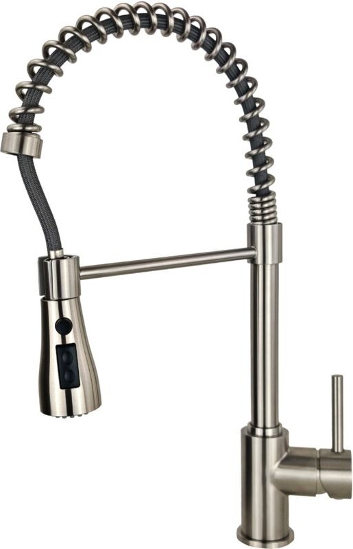 Küchenarmatur aus Edelstahl AISI 304 mit Doppelstrahldusche Pollini ULTRA RE5203 edelstahl gebürstet