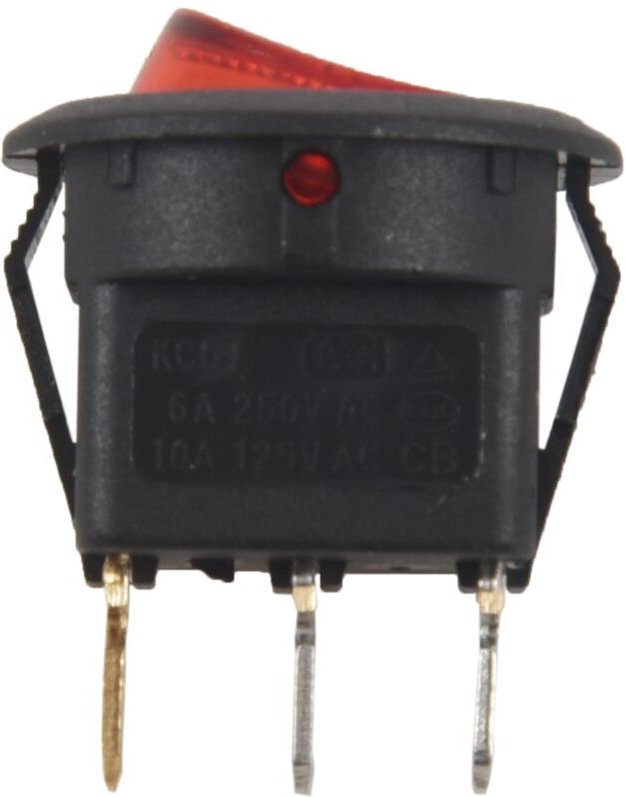 Kippschalter Zweipolig ein aus Rot 3 Pin 20Mm