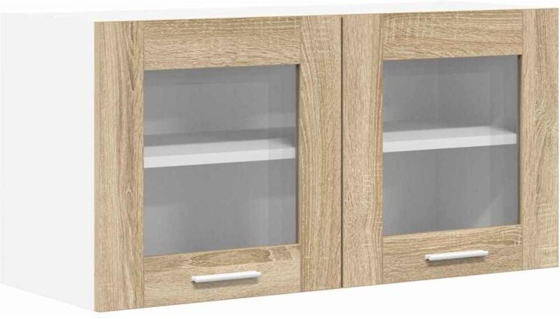 Hängeschrank mit Tür Riga Sonoma-Eiche und Weiß 80 x 31 x 40 cm vidaXL