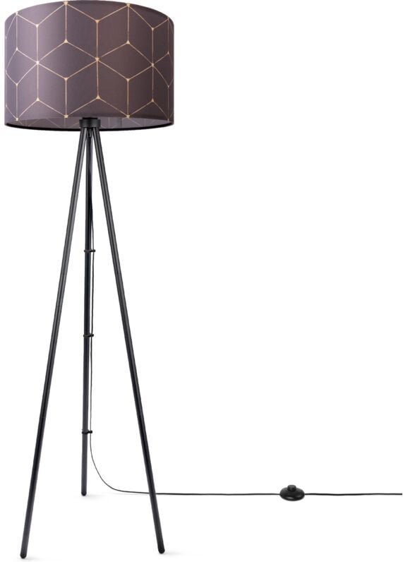 Paco Home - Stehlampe Wohnzimmer Modern E27 Leselampe Stehleuchte Stativ Retro Lampenschirm Design 1 (Ø45,5 cm), Stehleu...