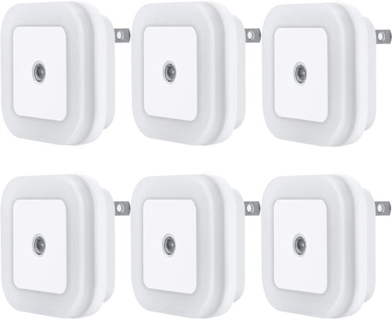 LED-Nachtlichtlampe mit intelligentem Dämmerungssensor, Tageslichtweiß, 0,5 w Plug-in, 6er-Pack