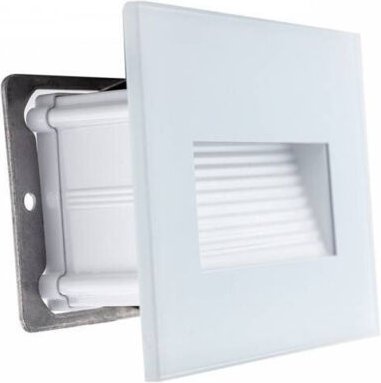 Trade Shop Traesio - Trade Shop - LED-Stufenleuchte 4W Einbau für Box 503 3000K 4000K IP65 Glasrahmen - Weiß