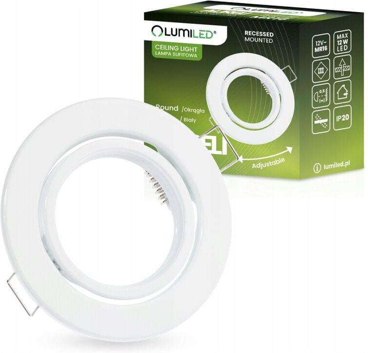 AURELI Einbau-Halogenleuchte, beweglich, rund, weißes Blech, MR16 GU10