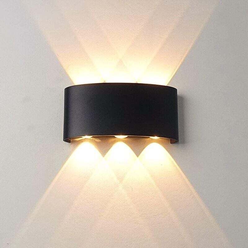 XVX - Moderne LED-Wandleuchte für den Innenbereich, warmweiß, 6 w, schwarze Schale, IP65, wasserdicht, Aluminium, Wandle...