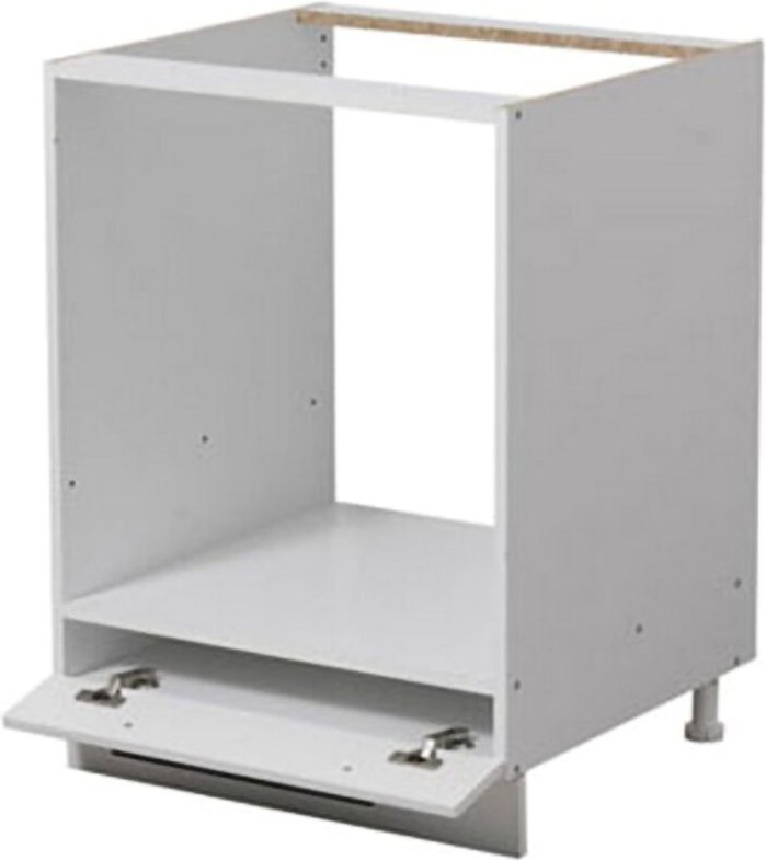 Kitchen Pantry Palmiano, Küchenschrank mit Schublade, Regal, Schiebetür, 60x55x82h cm Weiß