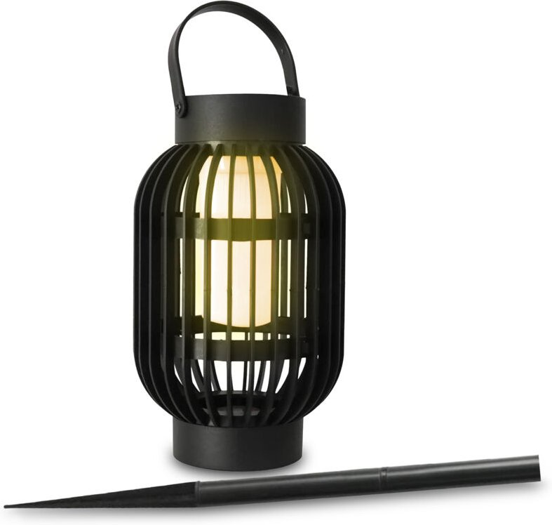 Solar Windlicht 2in1 zum Stellen oder Hängen - 22 x 13 cm - led Garten Leuchte mit Aufhängung und Erdspieß - Deko Garten...